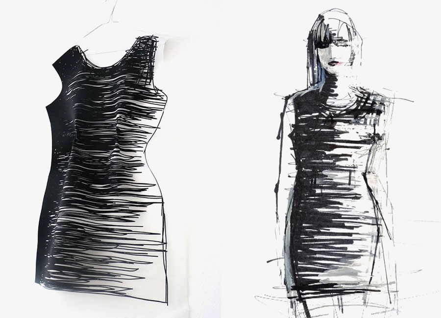 Drawn clothes and wearable drawings by Elvira ‘t Hart